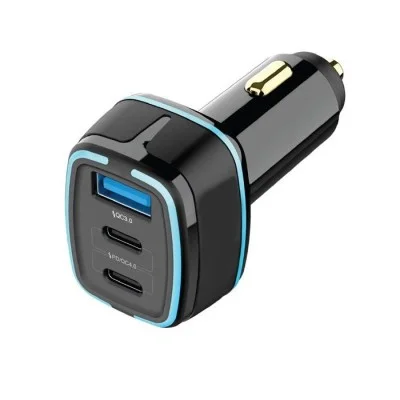 Porodo 105W Dual PD Multi-Port Super-Fast Car Charger - Black